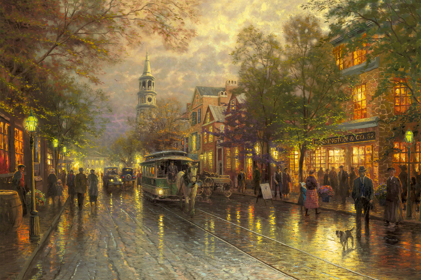 Evening on the Avenue - Framed Limited Edition Canvas (PP - Publisher Proof) - 34" x 46"