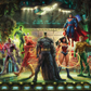 The Justice League - 19.5" x 23.5" Brushstroke Vignette (Satin Black Frame)