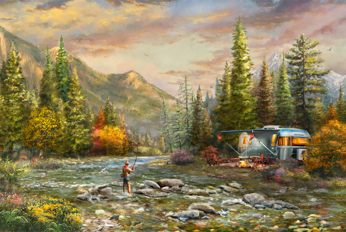 Living the Dream Airstream® I - Framed Limited Edition Canvas (SN - Standard Numbered) - 34.5" x 46.5"