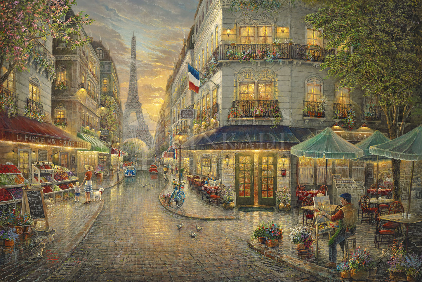 Paris Cafe - Framed Limited Edition Canvas (SN - Standard Numbered) - 34.5" x 46.5"