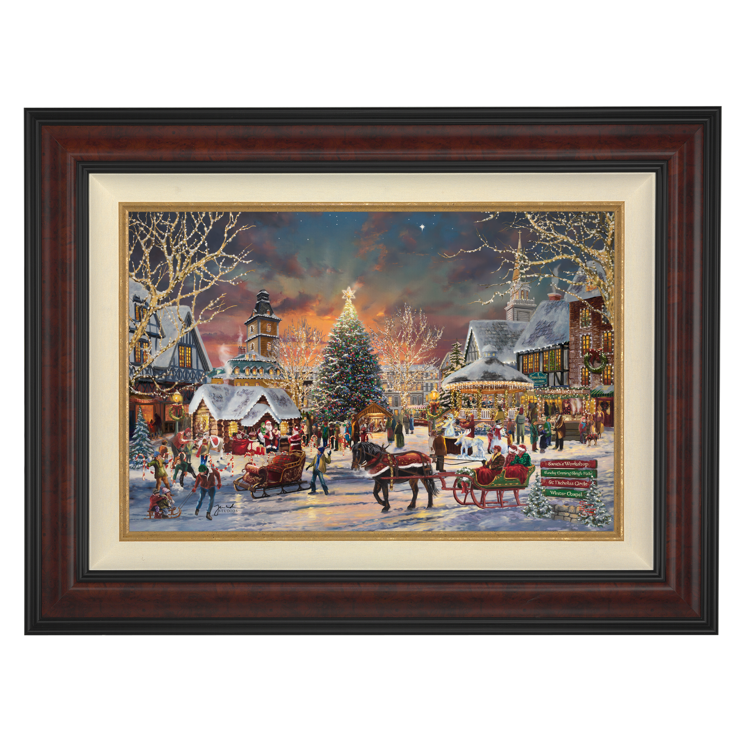 The Christmas Festival - Framed Limited Edition Canvas (EE - Estate Edition) - 27.5" x 36.5"