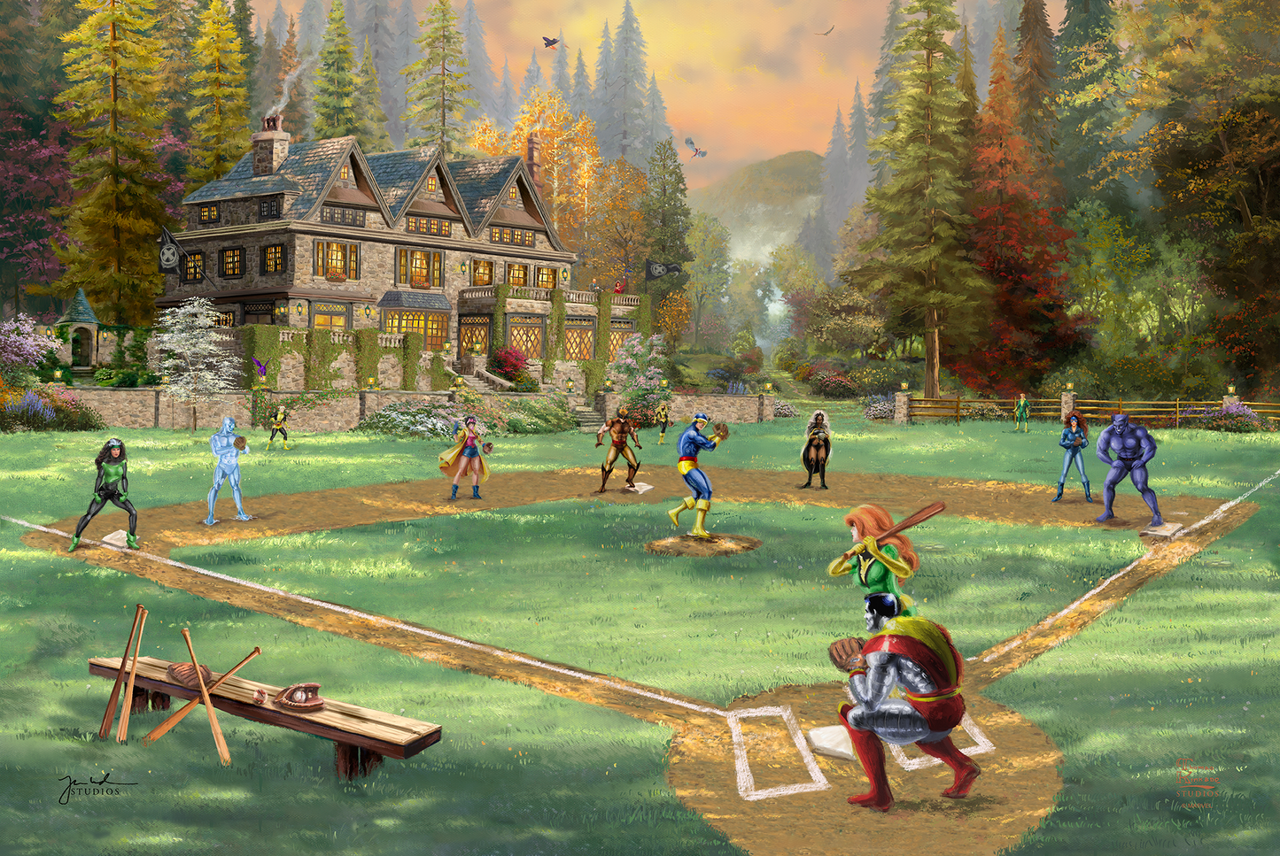 X-Men - 19.5" x 23.5" Brushstroke Vignette (Satin Black Frame)