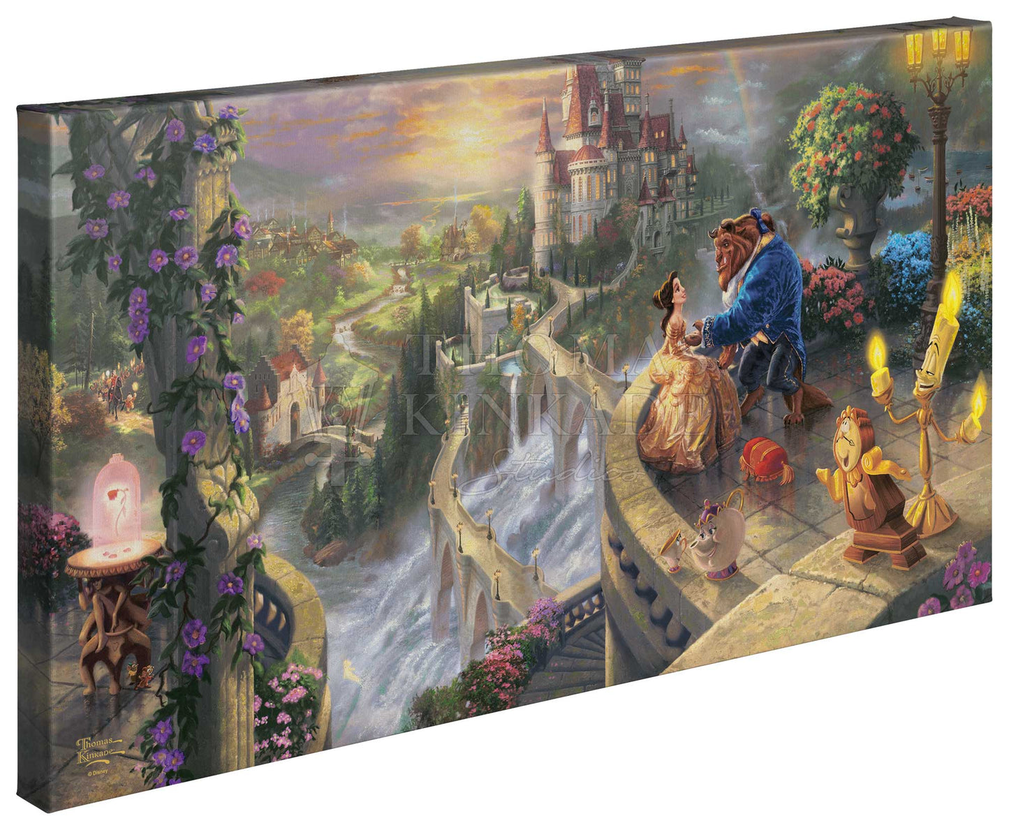 Beauty and the Beast Falling in Love - 16" x 31" Gallery Wrapped Canvas