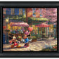 Mickey and Minnie - Sweetheart Café - 19.5" x 23.5" Disney Vignette (Satin Black Frame)