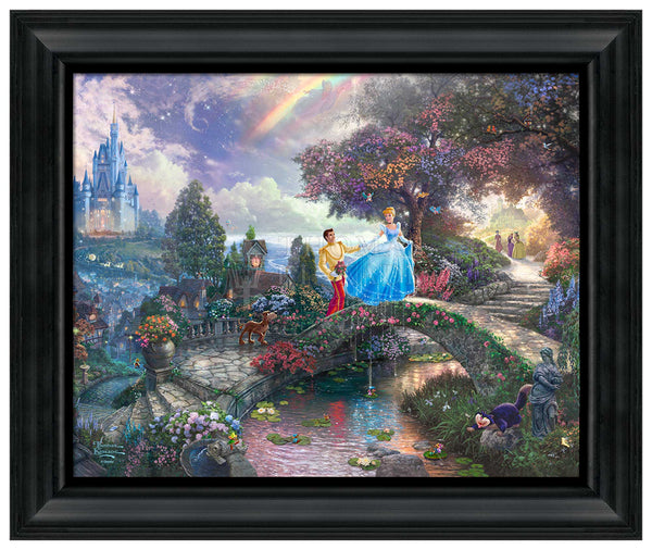 Cinderella Wishes Upon a Dream - 19.5" x 23.5" Disney Vignette (Satin Black Frame)
