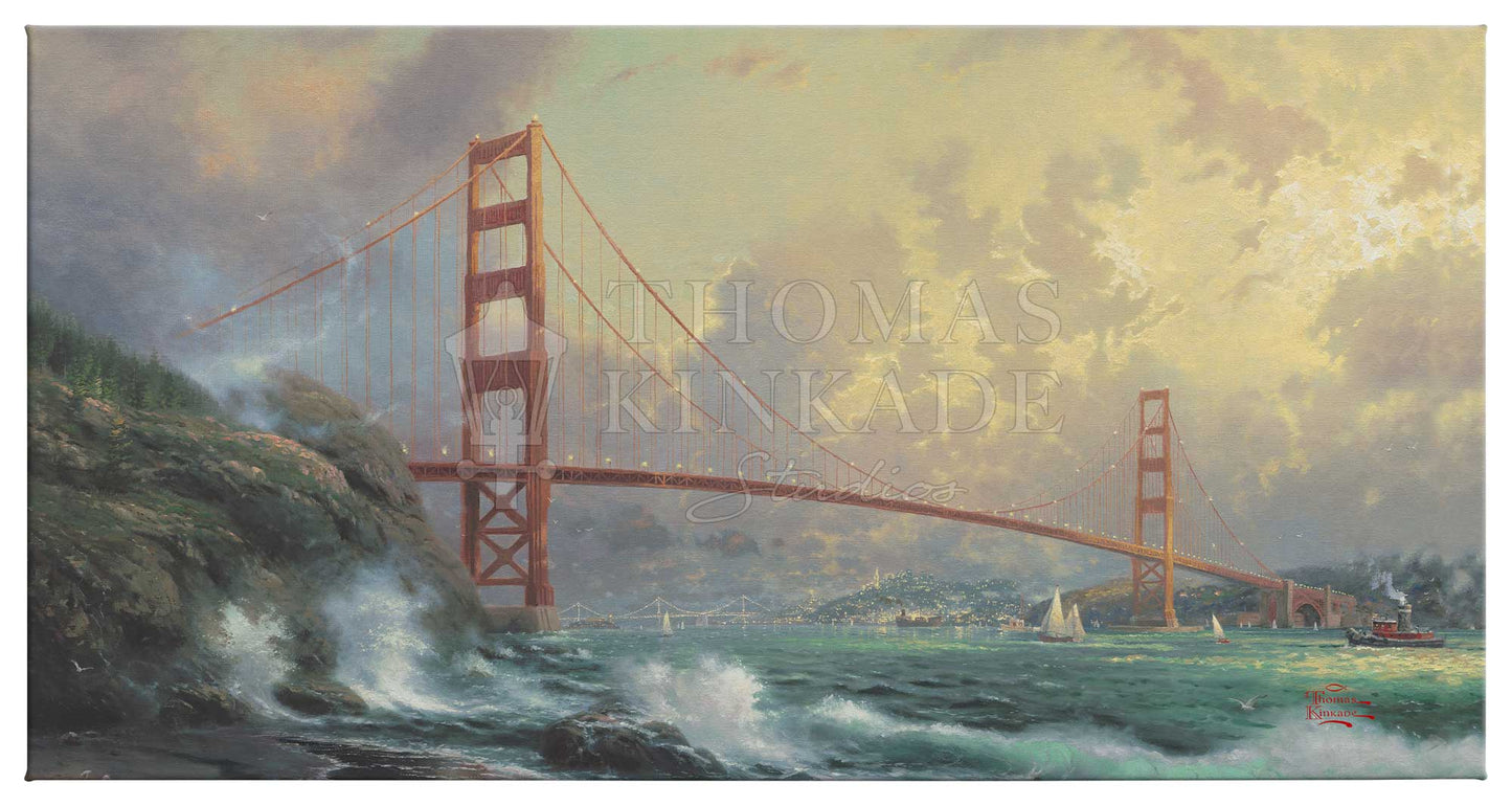 San Francisco, Golden Gate Bridge - 16" x 31" Gallery Wrapped Canvas