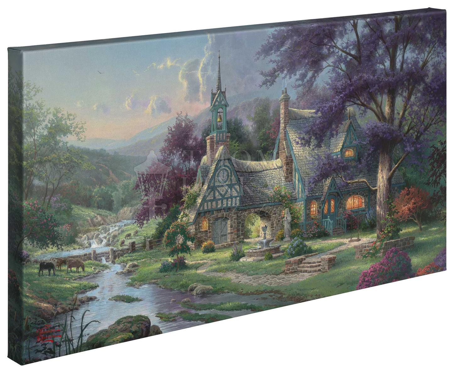 Clocktower Cottage - 16" x 31" Gallery Wrapped Canvas