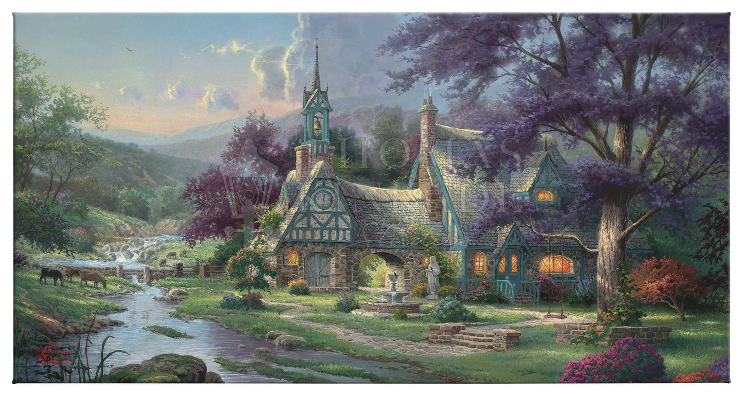 Clocktower Cottage - 16" x 31" Gallery Wrapped Canvas
