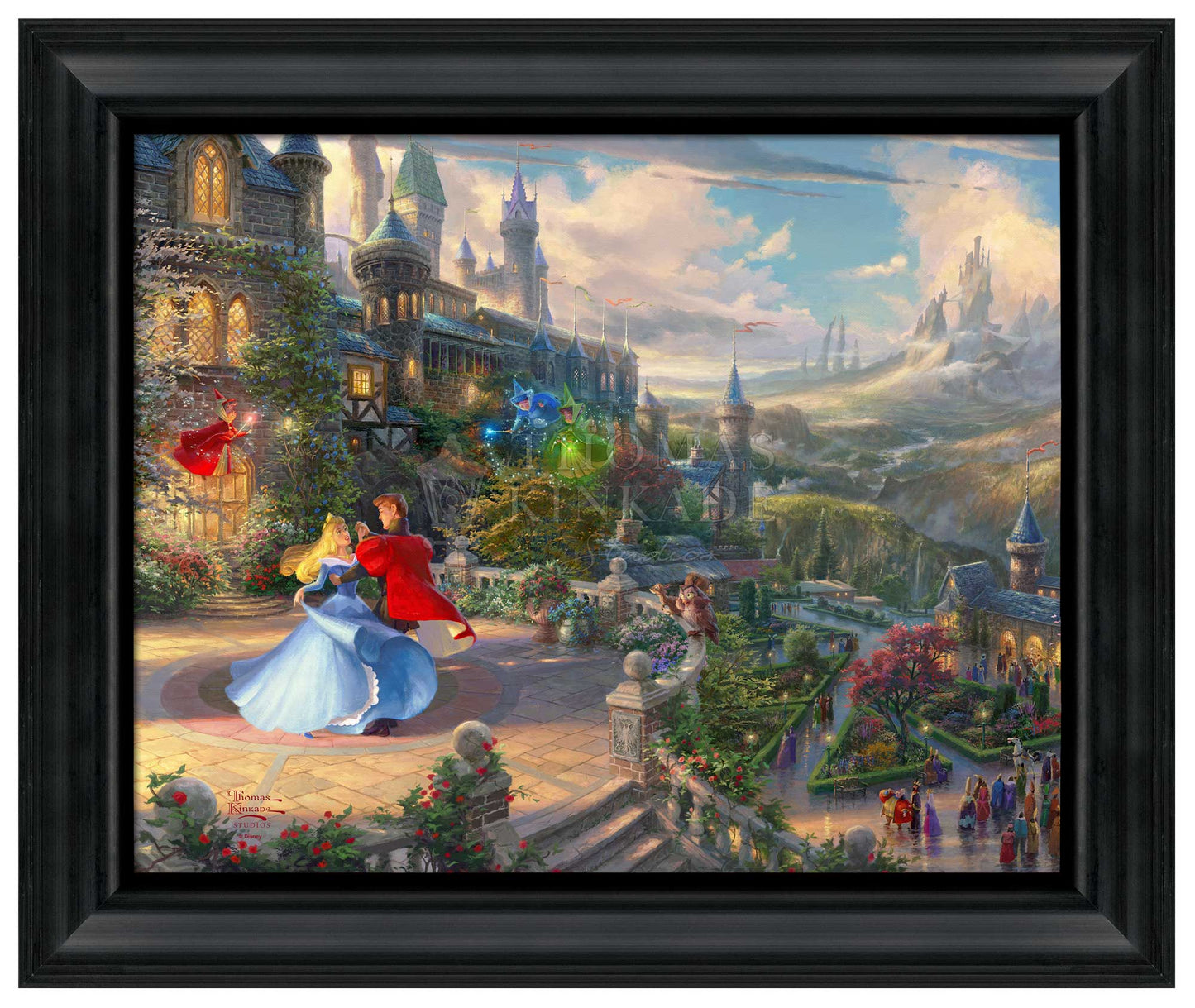 Sleeping Beauty Dancing in the Enchanted Light - 19.5" x 23.5" Disney Vignette (Satin Black Frame)