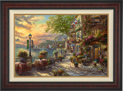 French Riviera Café - Framed Limited Edition Canvas (SN - Standard Numbered) - 34.5" x 46.5"