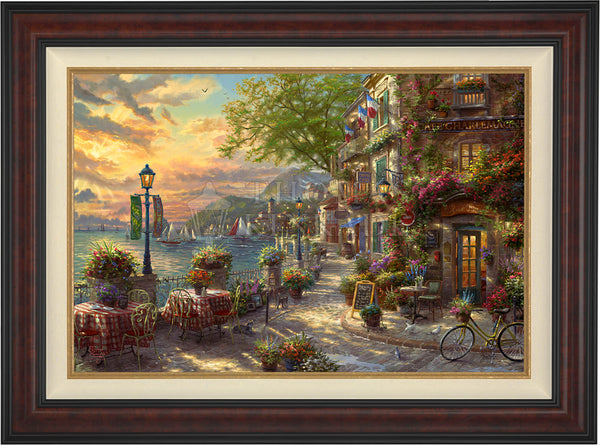 French Riviera Café - Framed Limited Edition Canvas (SN - Standard Numbered) - 34.5" x 46.5"