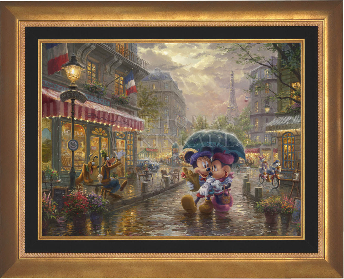 Mickey and Minnie in Paris - Framed Limited Edition Canvas (PP - Publisher Proof) - 28"x 34"