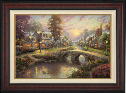 Sunset on Lamplight Lane - Framed Limited Edition Canvas (SN - Standard Numbered) - 34.5" x 46.5"
