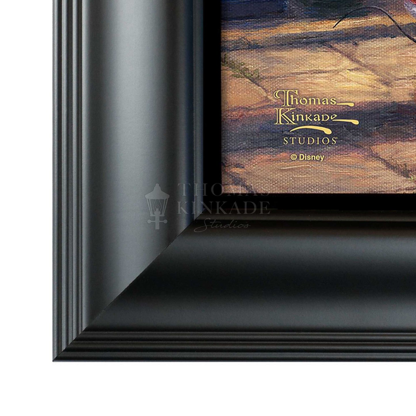 Mickey and Minnie - Sweetheart Café - 19.5" x 23.5" Disney Vignette (Satin Black Frame)