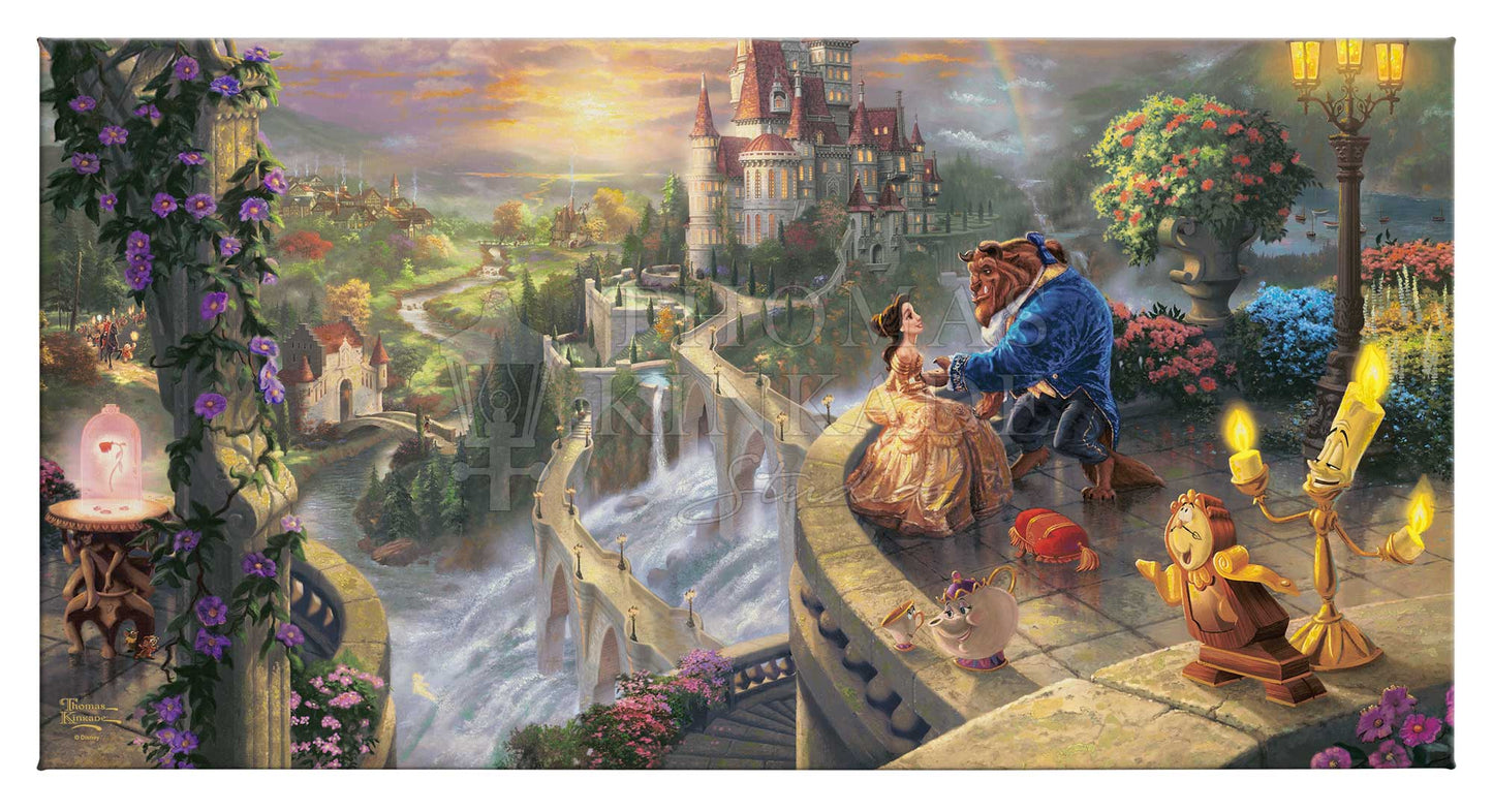 Beauty and the Beast Falling in Love - 16" x 31" Gallery Wrapped Canvas